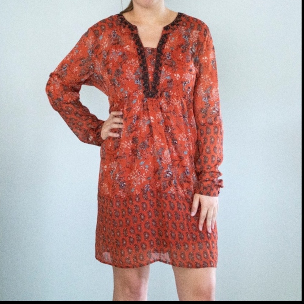 Boho burnt orange dress